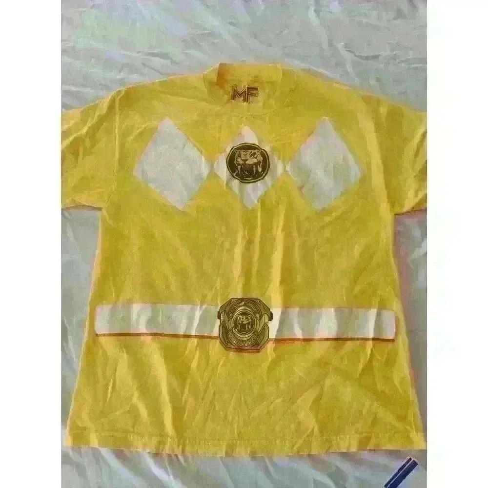 Power Rangers T-Shirt Men's XL Extra Large Yellow Mighty Morphin Short Sleeve